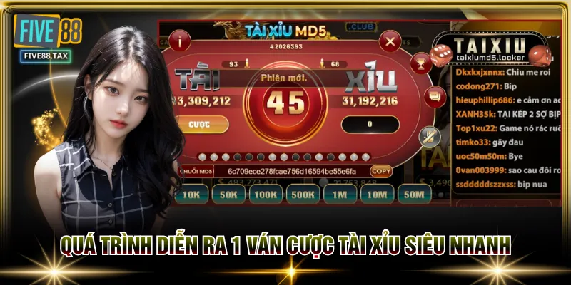 Quá trình diễn ra 1 ván cược Tài Xỉu siêu nhanh